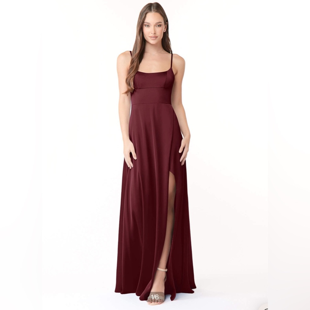 Azazie Halsey bridesmaids dress Cabernet A4